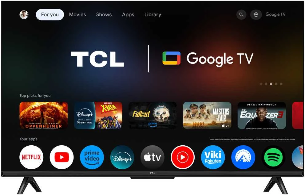 Televizorius TCL LED 4K TV | 43V6C | 43 | Smart TV | Google TV | UHD | Juodas