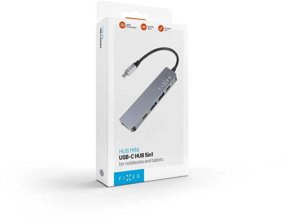Fixed 5-in-1 USB-C šakotuvas originalioje pakuotėje