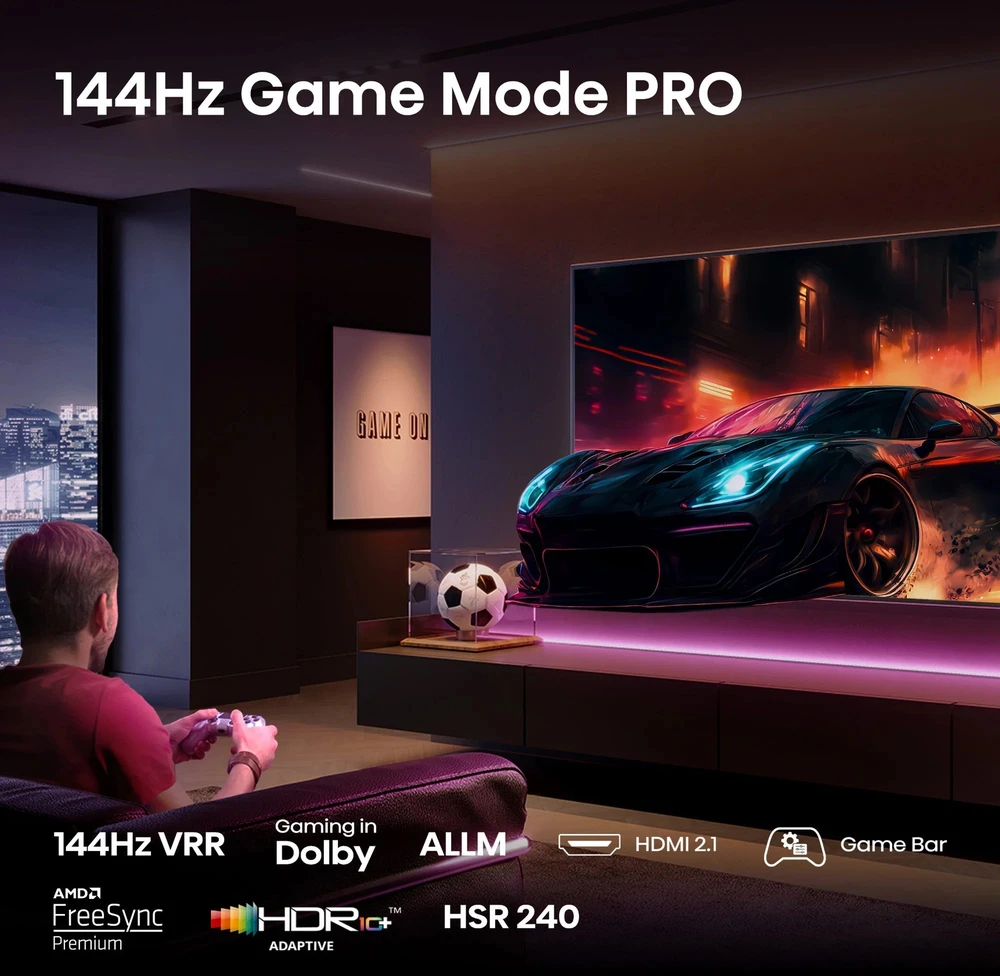 Televizorius HISENSE 50E7Q PRO 50" QLED 4K VidaaOS 144Hz Dolby Atmos