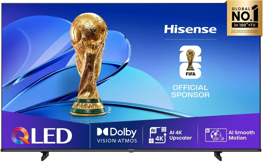 Televizorius Hisense UHD QLED Smart TV | 55E7Q | 55" | Smart TV | VIDAA OS | UHD | Juodas