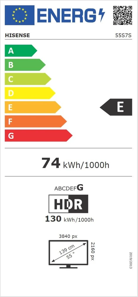 Televizorius 55" HISENSE 55S7S (2026)