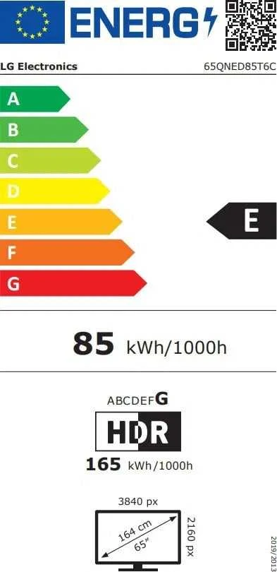 65 colių LG 65QNED85A6C MiniLED 4K išmanusis TV 2025