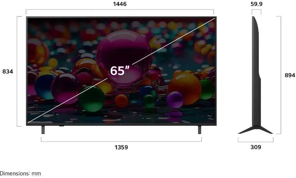 LG 65UA75006LA 165,1 cm (65") 4K „Ultra HD“ išmanusis televizorius su „Wi-Fi“ juodas