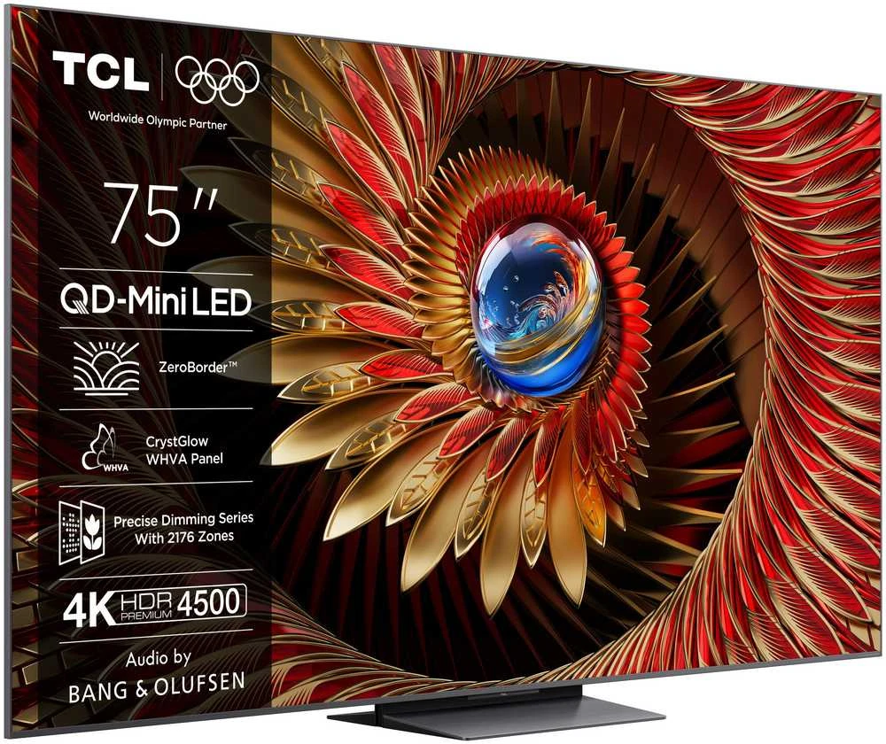 Televizorius TCL 75C8K TV 190.5 cm (75") 4K Ultra HD Smart TV Wi-Fi 4500 cd/m² Juodas