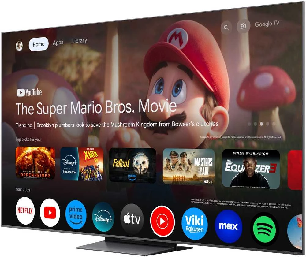 Televizorius TCL 75C8K TV 190.5 cm (75") 4K Ultra HD Smart TV Wi-Fi 4500 cd/m² Juodas