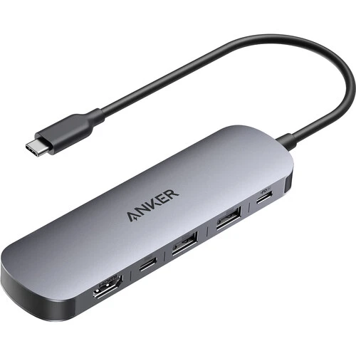 7in1 „Anker“ 100 W įkrovimo stotelė: 2xUSB-C, 2xUSB, 1xHDMI, SD/Micro SD