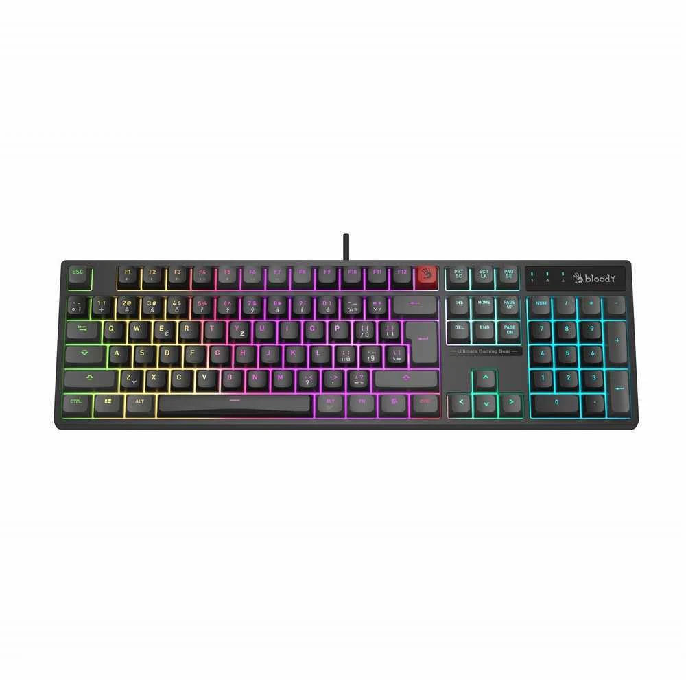 Nezatříděno A4tech Bloody B230N, su pašvietimu herní klaviatūra, USB, CZ, juoda
