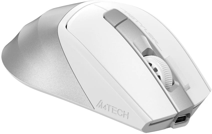 Pelė A4Tech FB45CS Air2 FStyler, belaidė tyli biuro pelė, BT+2.4GHz, balta