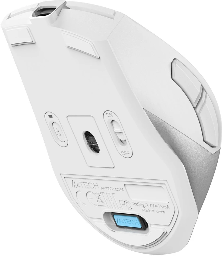 Pelė A4Tech FB45CS Air2 FStyler, belaidė tyli biuro pelė, BT+2.4GHz, balta