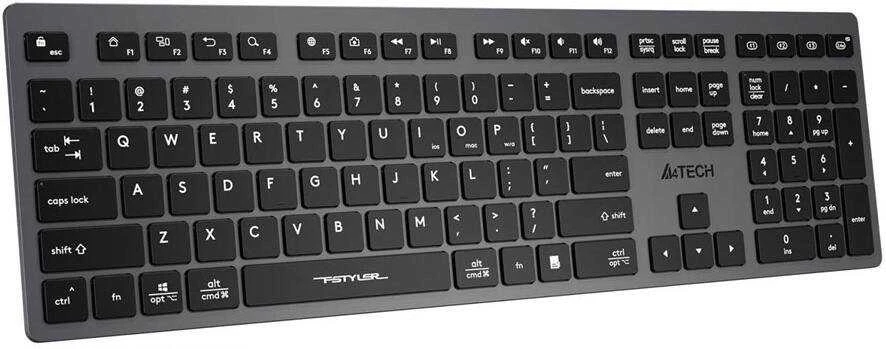 A4tech FBX50C, belaidė biuro klaviatūra, pilka