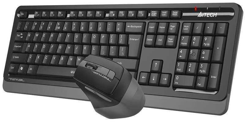 Klaviatūra A4tech FGS1035Q, belaidė biuro klaviatūros ir pelės rinkinys, pilka
