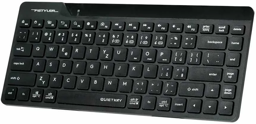 A4tech FStyler FBK22 AS, Wireless Dual mode Bluetooth+2.4G klaviatūra, CZ, juodas