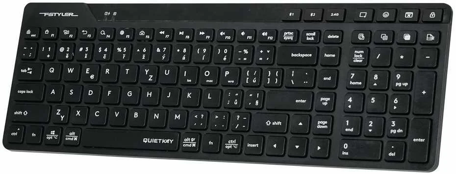 A4Tech Fstyler klaviatūra FBK27CAS, nespaudžianti, 96 % naudojama.