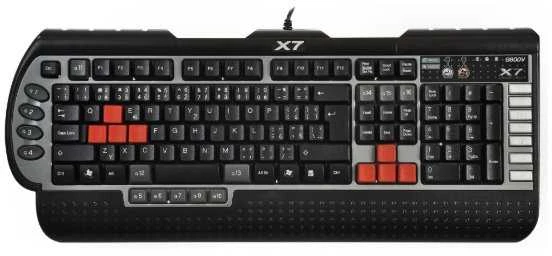 A4tech G800V, profesionali žaidimų klaviatūra, USB, CZ