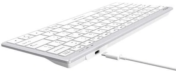 A4tech klaviatūra FX51, biuro klaviatūra, membrana, bevielė, CZ/SK, balta
