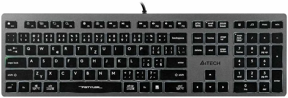 Klaviatūra A4Tech FX60 (FX60-W-GY)