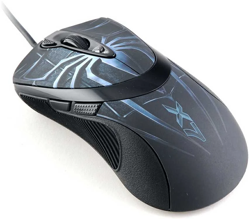 A4tech XL-747H, žaidimų pelė, ANTI-VIBRATE, 3600DPI, mėlynojo voro tema
