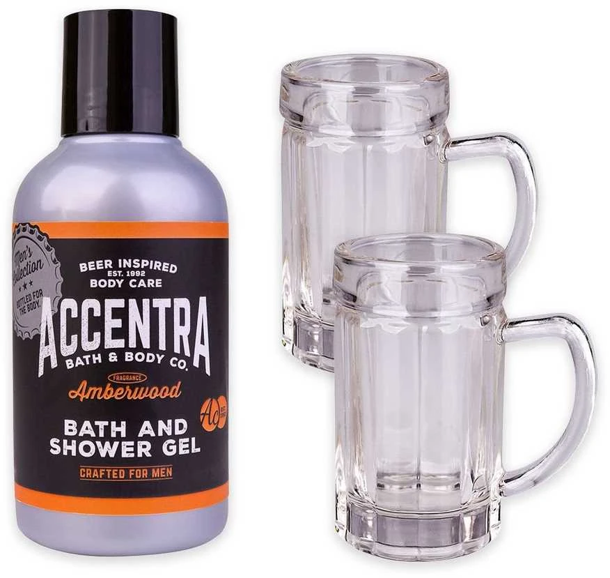 ACCENTRA vonios reikmenų rinkinys VYRIŠKA KOLEKCIJA dovanų dėžutėje su šotais 1x 150 ml