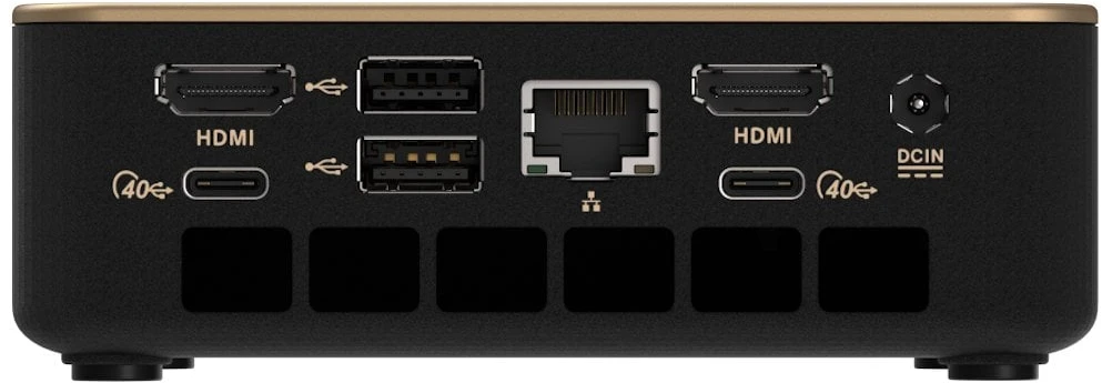 Sapphire EDGE AI 350 BAREBONE kompiuteris AMD Ryzen AI 7 350 su WIFI BT moduliu, VESA laikikliu, maitinimo adapteriu ir maitinimo laidu, be SSD ir atminties.