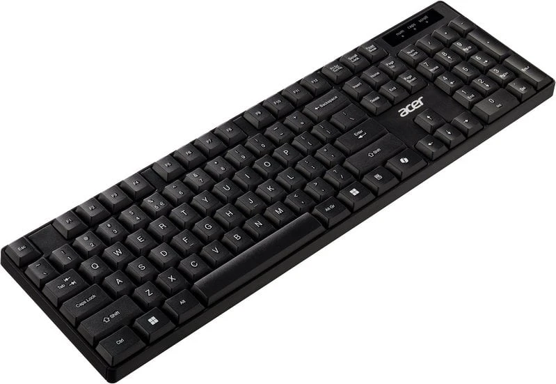 ACER belaidė klaviatūra 2,4 GHz RF, AKR110, veikimo nuotolis iki 10 m, membraniniai klavišai, veikimo laikas iki 5 milijonų klavišų paspaudimų, atspari vandeniui