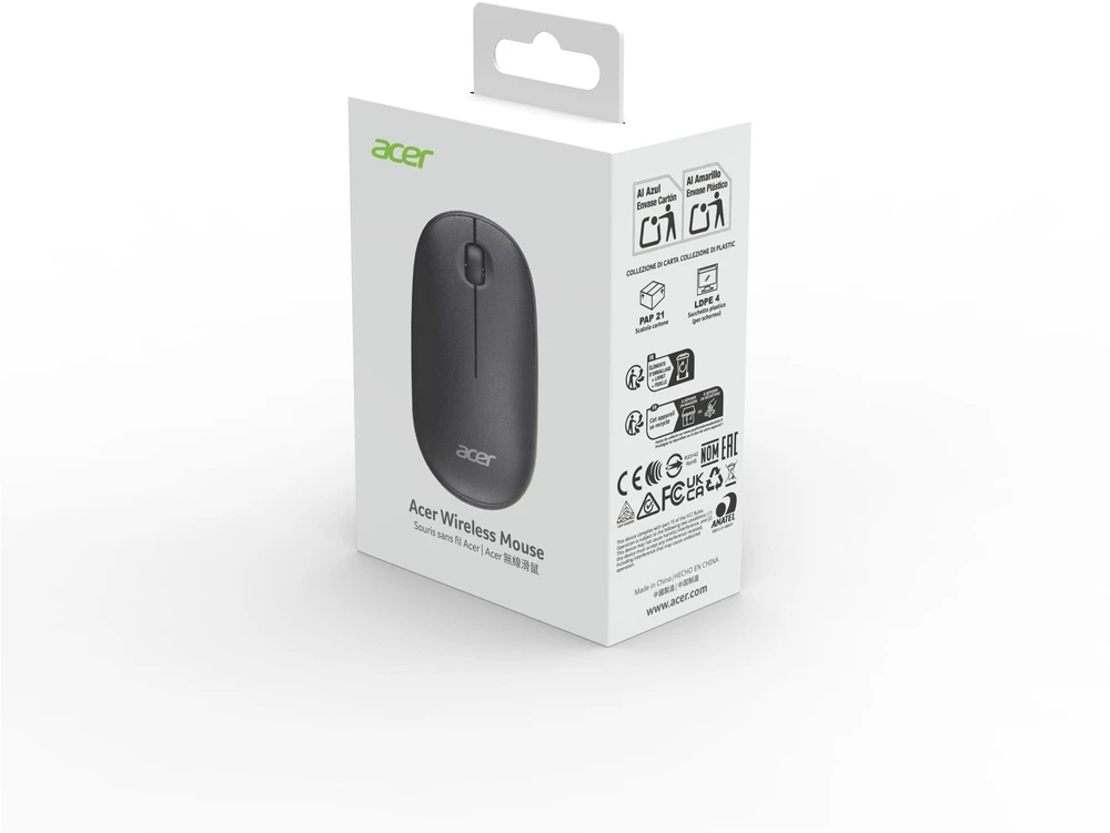 ACER Belaidė Bubble Pelė AMR100, RF2.4G, 1600 dpi, juoda