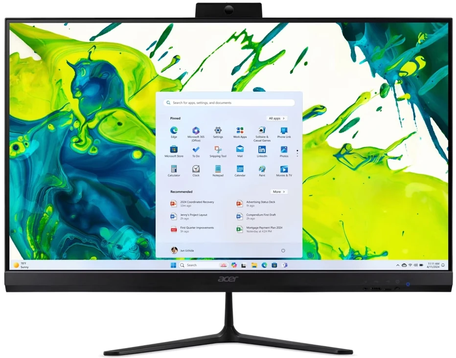 Stacionarus kompiuteris ACER PC AiO Aspire C27-2G_LUBR75825U_65W,R7 5825U,27"FHD,16GB,512GB SSD,UHD,W11P,Juodas