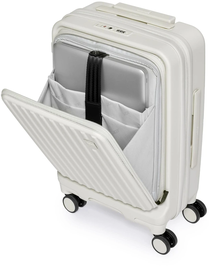 „Acer“ kelioninis lagaminas „Barcelona“ 20", 40–45 l, TSA kodinė spyna, kišenė nešiojamam kompiuteriui ir planšetiniam kompiuteriui, baltas