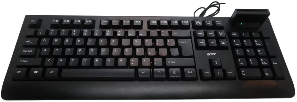 ACER laidinis išmaniųjų kortelių skaitytuvas Klaviatūra, laidinė, USB 2.0, išmaniųjų kortelių skaitytuvas, juoda, membraninis jungiklis, CZ/SK išdėstymas