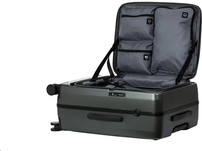 ACER kelioninis lagaminas Predator Streetstyle 25", polikarbonatas, 65 l, TSA kodinė spyna, 3 kišenės, matinės pilkos spalvos
