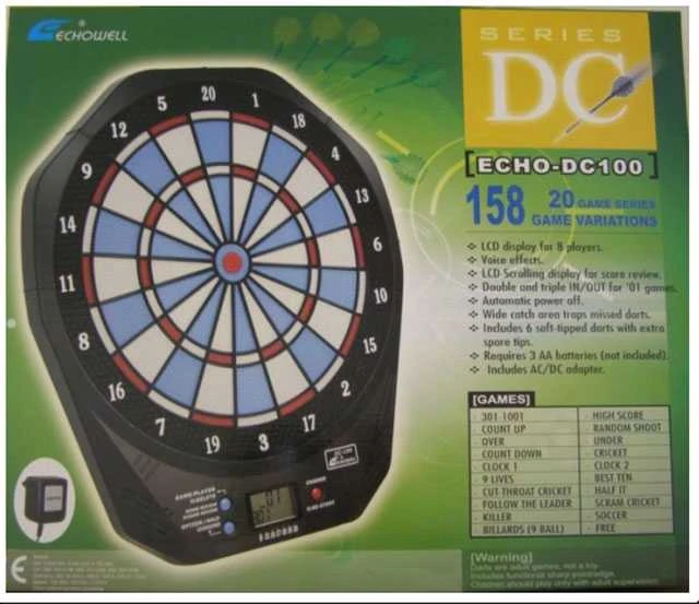 Elektroninis smiginio taikinys, 6 strėlyčių komplektas Echowell DC100