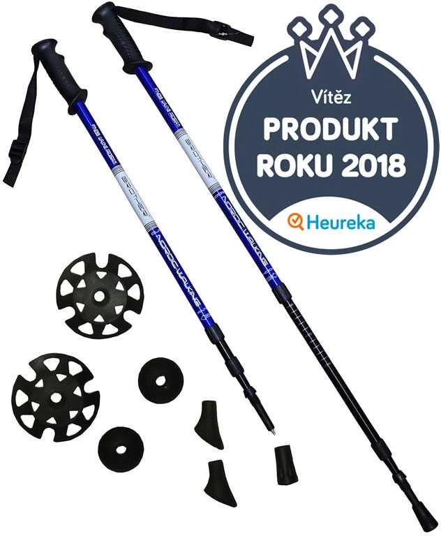 CRIVIT sulankstomos, reguliuojamo ilgio, šiaurietiško ėjimo lazdos KUBISPORT 65–135 cm