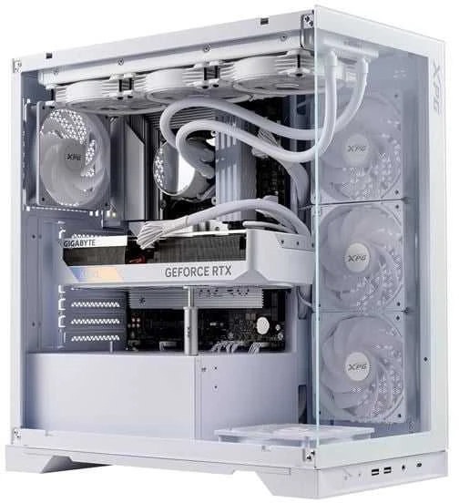 ADATA XPG dėklas INVADER X Mid-Tower, be maitinimo šaltinio, 5x 120 mm ventiliatorius, baltas