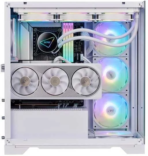 ADATA XPG dėklas INVADER X Mid-Tower, be maitinimo šaltinio, 5x 120 mm ventiliatorius, baltas