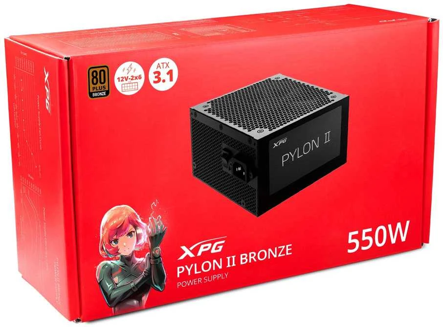 ADATA Maitinimo šaltinis XPG PYLON II 550W Juodas (PYLONII550B-BKCEU)