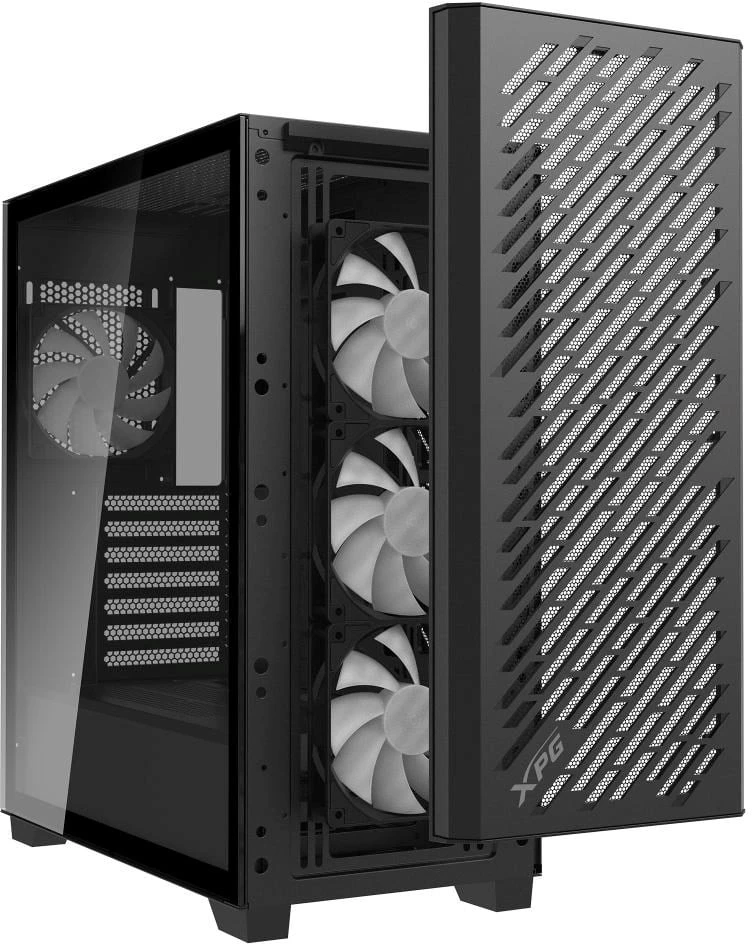 ADATA XPG VALOR AIR PRO korpusas, ATX, permatomas šoninis skydelis, 4x 120 mm ARGB ventiliatoriai, juodas