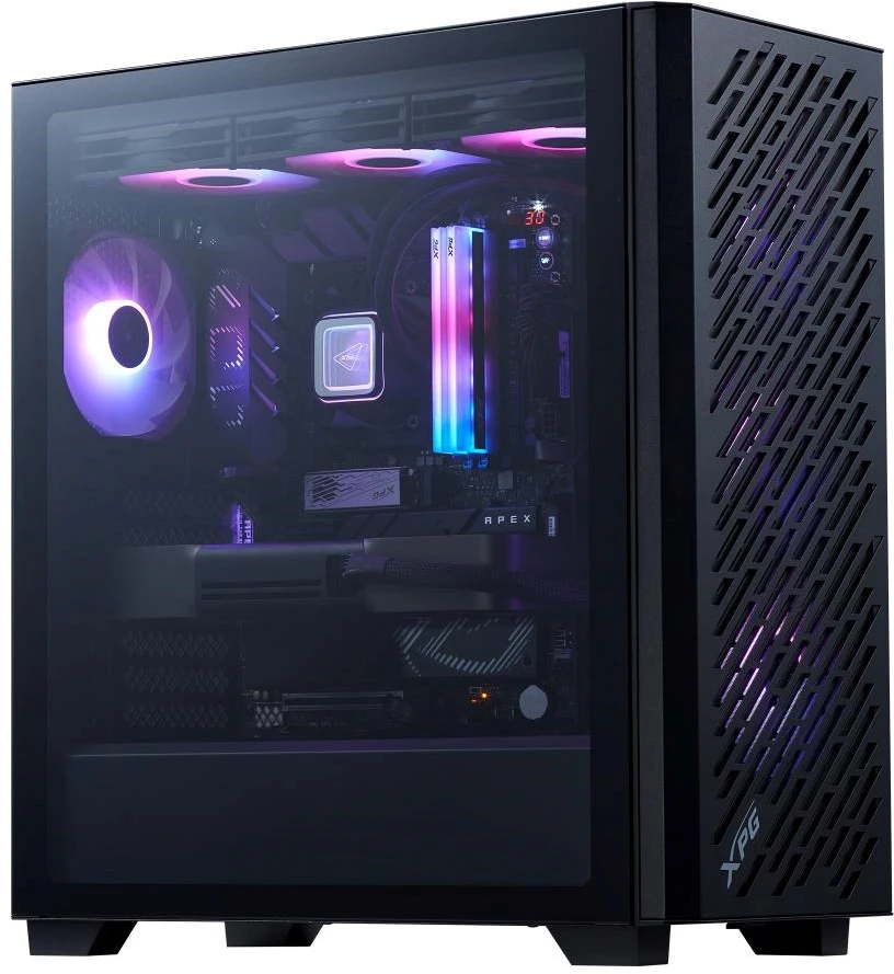 ADATA XPG VALOR AIR PRO korpusas, ATX, permatomas šoninis skydelis, 4x 120 mm ARGB ventiliatoriai, juodas