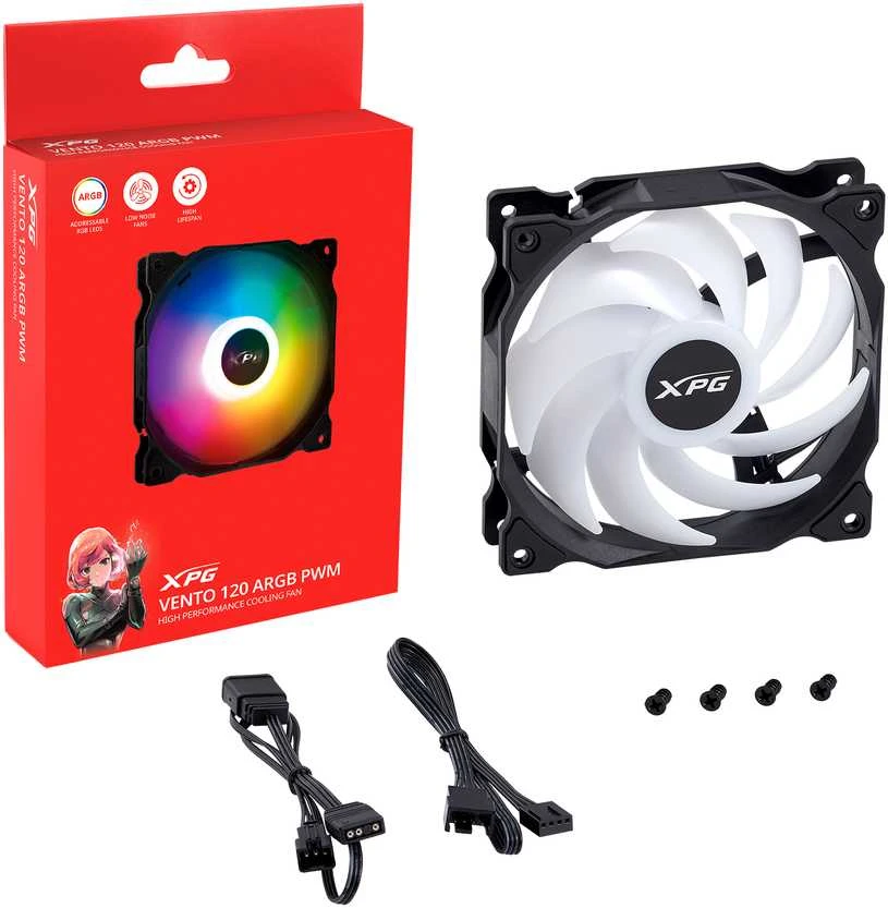 CASE FAN 120MM ARGB/VENTO120ARGBPWM-BKCWW ADATA