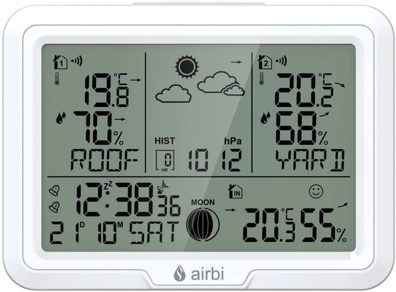Airbi DUO - weather station with 2 wireless sensors