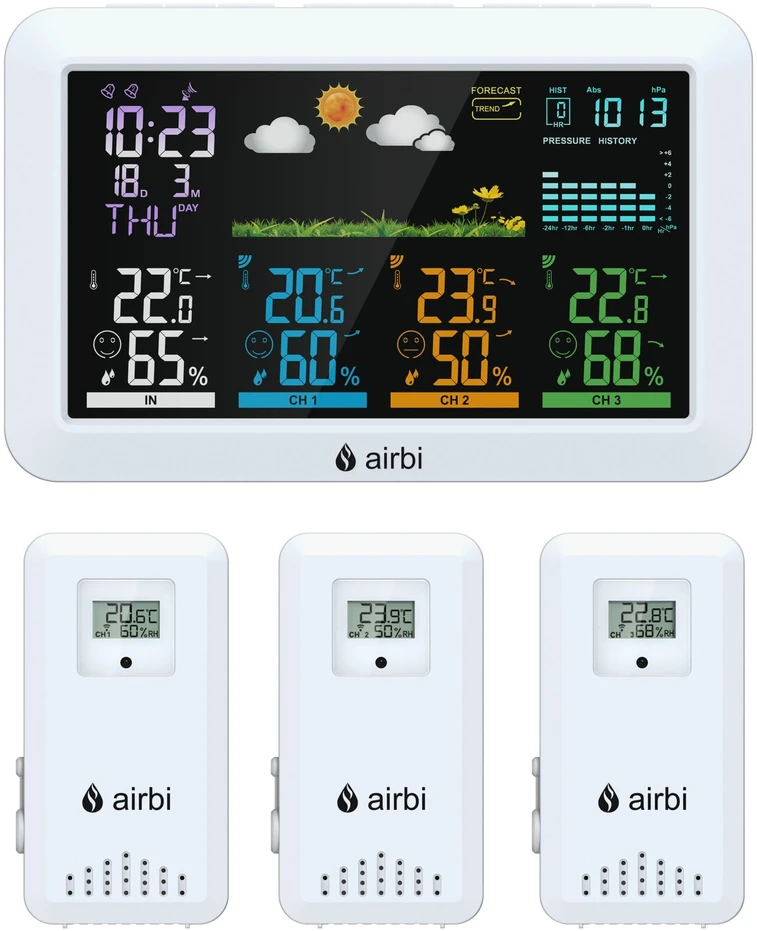 Airbi HOME – meteorologinė stotelė su 3 jutikliais