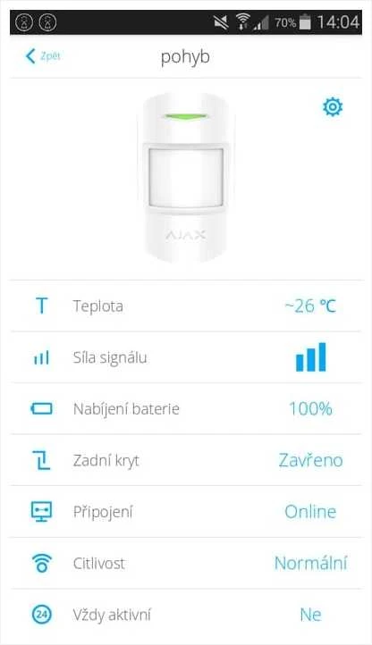 Ajax MotionProtect juodas detektorius