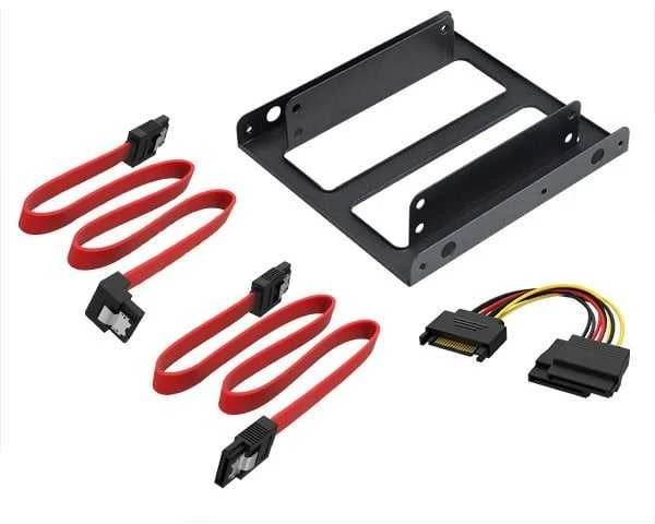Akasa Dual 2.5 Inch SSD & HDD Adapteris for 3.5 Inch with SATA Cable
