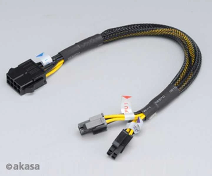 Akasa AK-CB8-8-EXT 8 kontaktų maitinimo šaltinio prailgintuvas – 30 cm