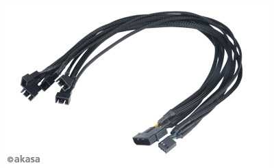 Akasa 4-pin - 4-pin x5, 0,45 m, Juoda (AK- CBFA03- 45)
