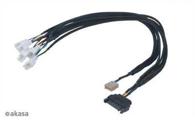 „Akasa Flexa FP5S PWM“ skirstytuvo kabelis (5 ventiliatoriai) su įvorėmis, 45 cm