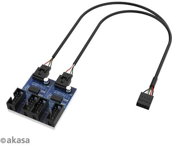„Akasa“ vidinė USB 2.0 šakotuvo plokštė, įskaitant 30 cm USB laidą