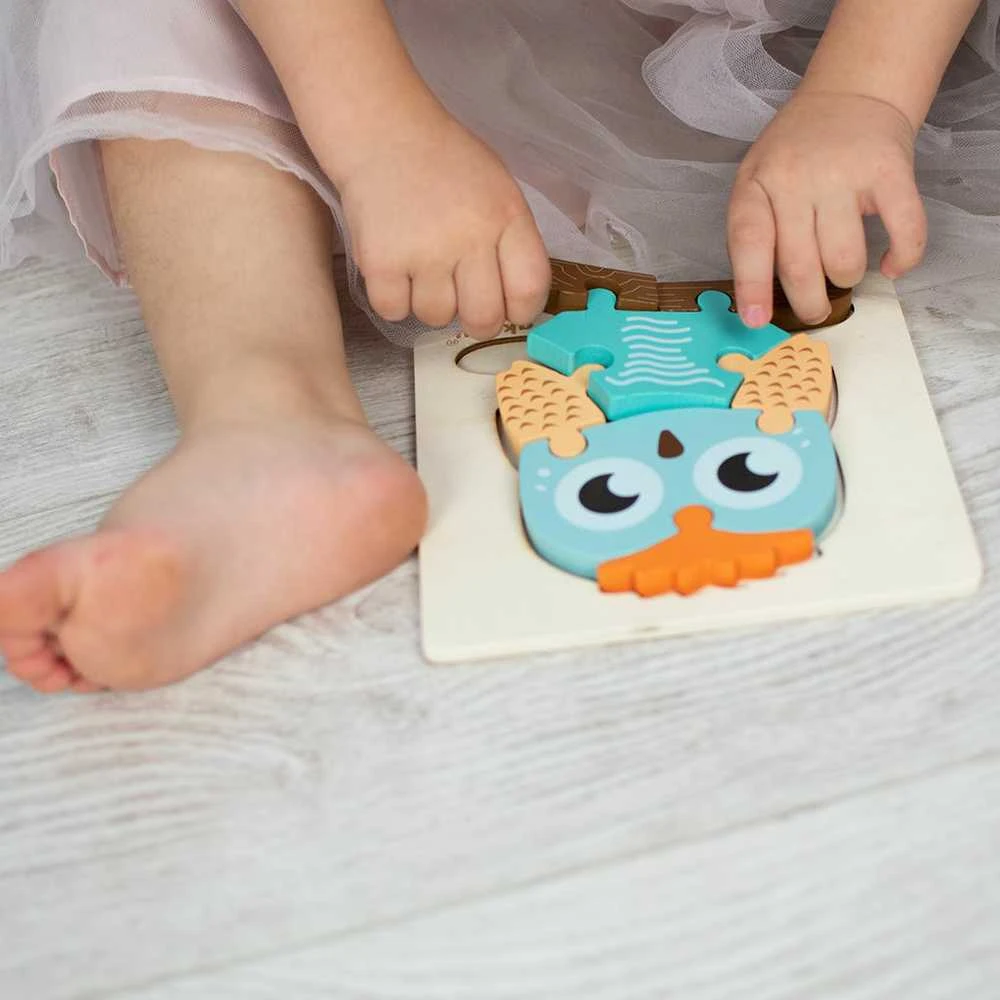 Akuku kūdikių medinė, edukacinė dėlionė OWL, A0601