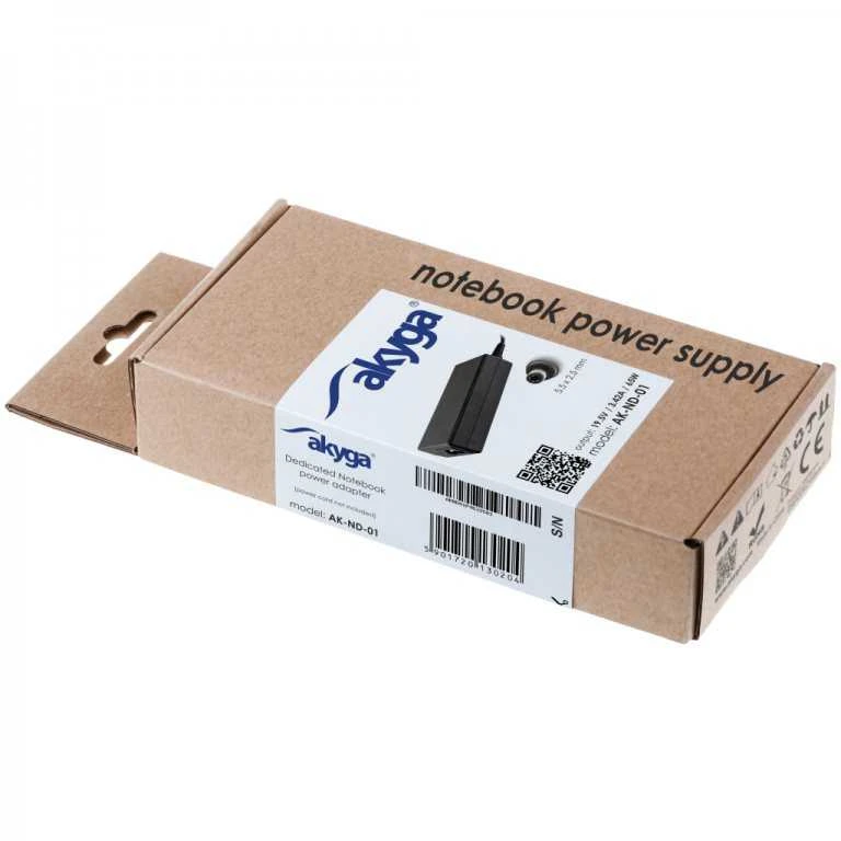 AKYGA AK-ND-01 nešiojamojo kompiuterio maitinimo adapteris AK-ND-01 19V/3.42A 65W 5.5x2.5 mm ASUS/TOSHIBA/LENOVO