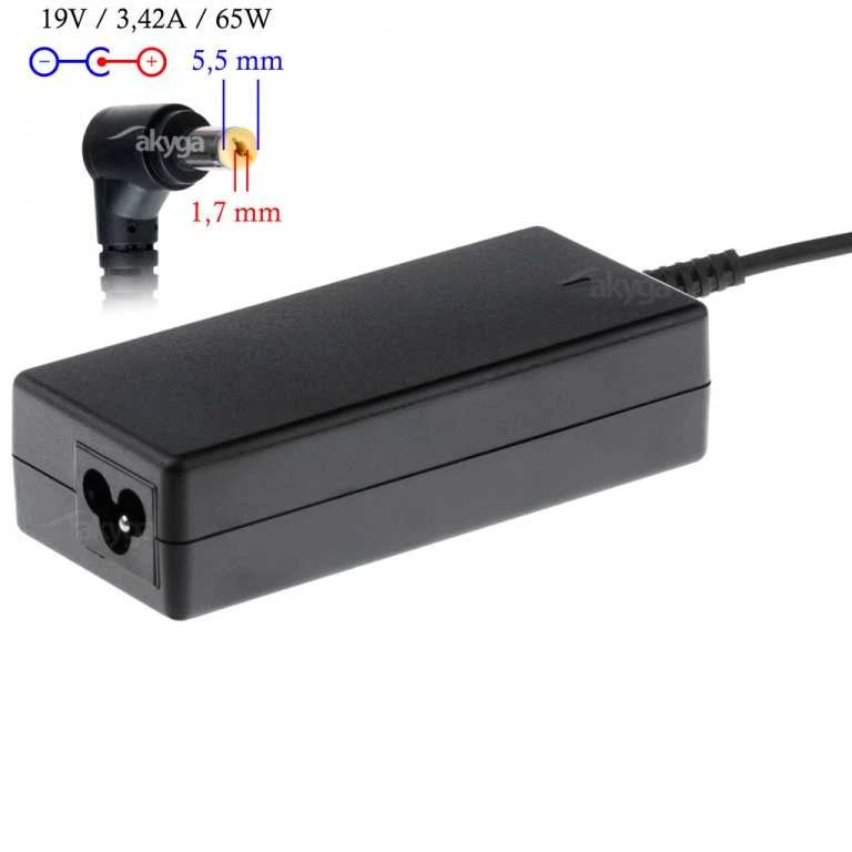 Nešiojamojo kompiuterio pakrovėjas Akyga AK-ND-06 (19V / 3.42A 65W 5.5 x 1.7mm) ACER 1.2m