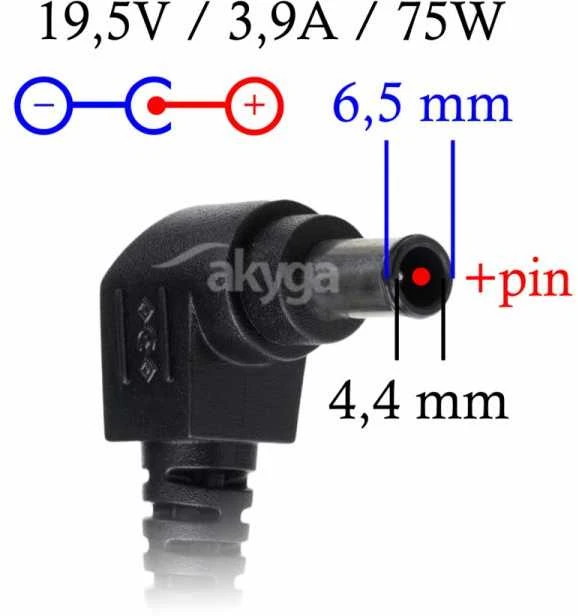 Akyga AK-ND-19 maitinimo adapteris/inverteris Indoor 75 W Juodas
