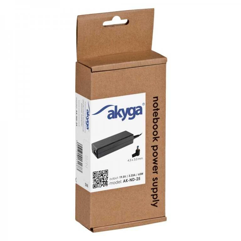 Maitinimo Adapteris - Akyga AK-ND-25 65 W Juodas